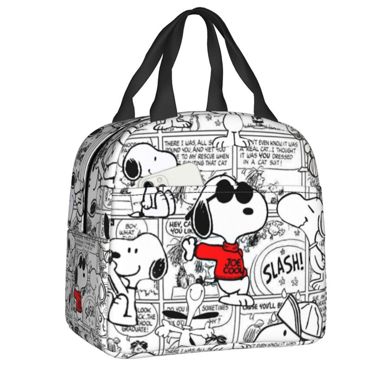White Snoopy Lunch Bag Tote Large Capacity Lunch Bag - ChildAngle