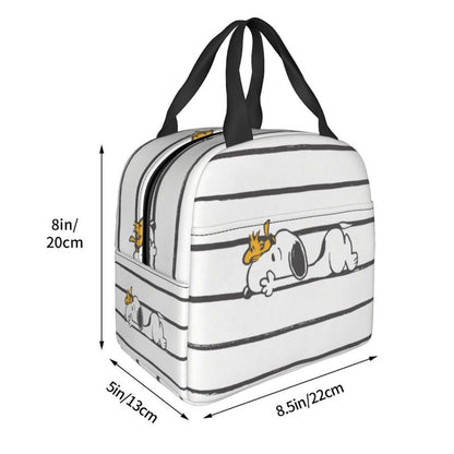 White Snoopy Lunch Bag Tote Large Capacity Lunch Bag - ChildAngle