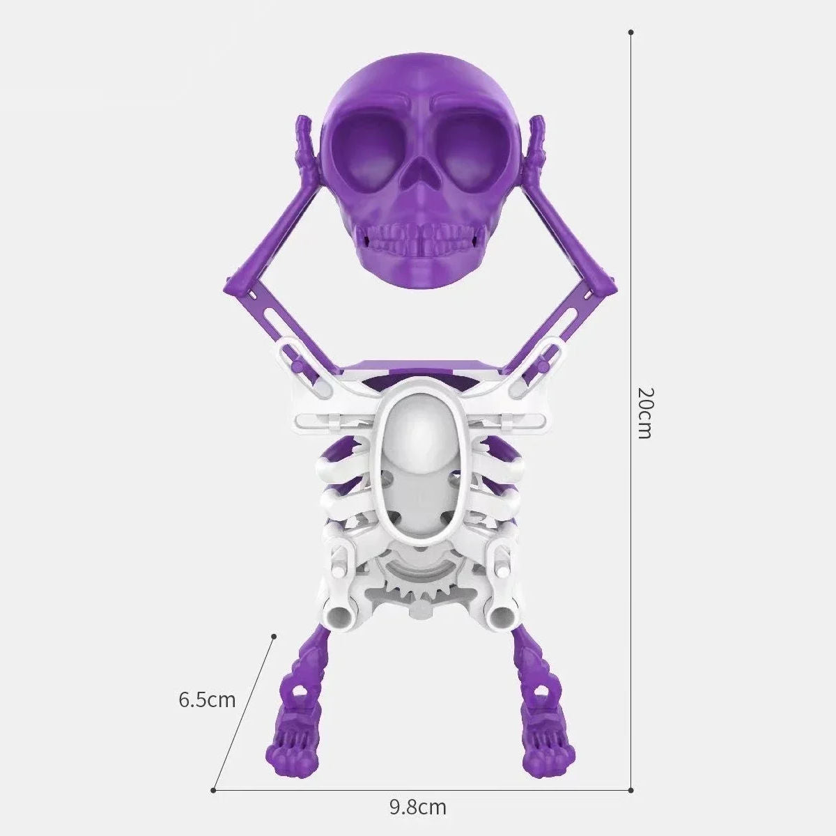 Halloween Dancing Skull 3D Printed Toy Wind-up Skeleton - ChildAngle