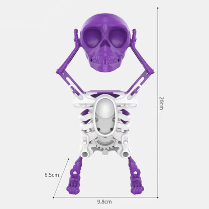 Halloween Dancing Skull 3D Printed Toy Wind-up Skeleton - ChildAngle