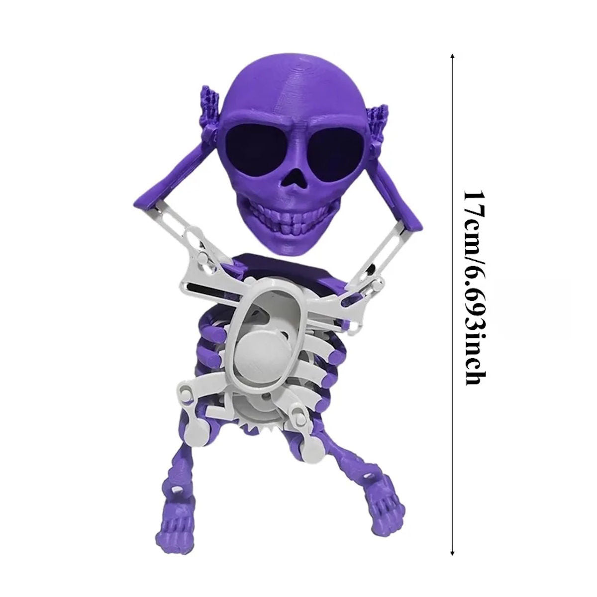 Halloween Dancing Skull 3D Printed Toy Wind-up Skeleton - ChildAngle