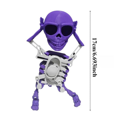 Halloween Dancing Skull 3D Printed Toy Wind-up Skeleton - ChildAngle