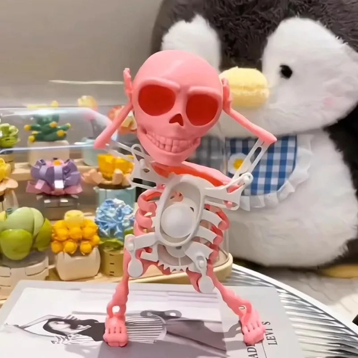 Halloween Dancing Skull 3D Printed Toy Wind-up Skeleton - ChildAngle