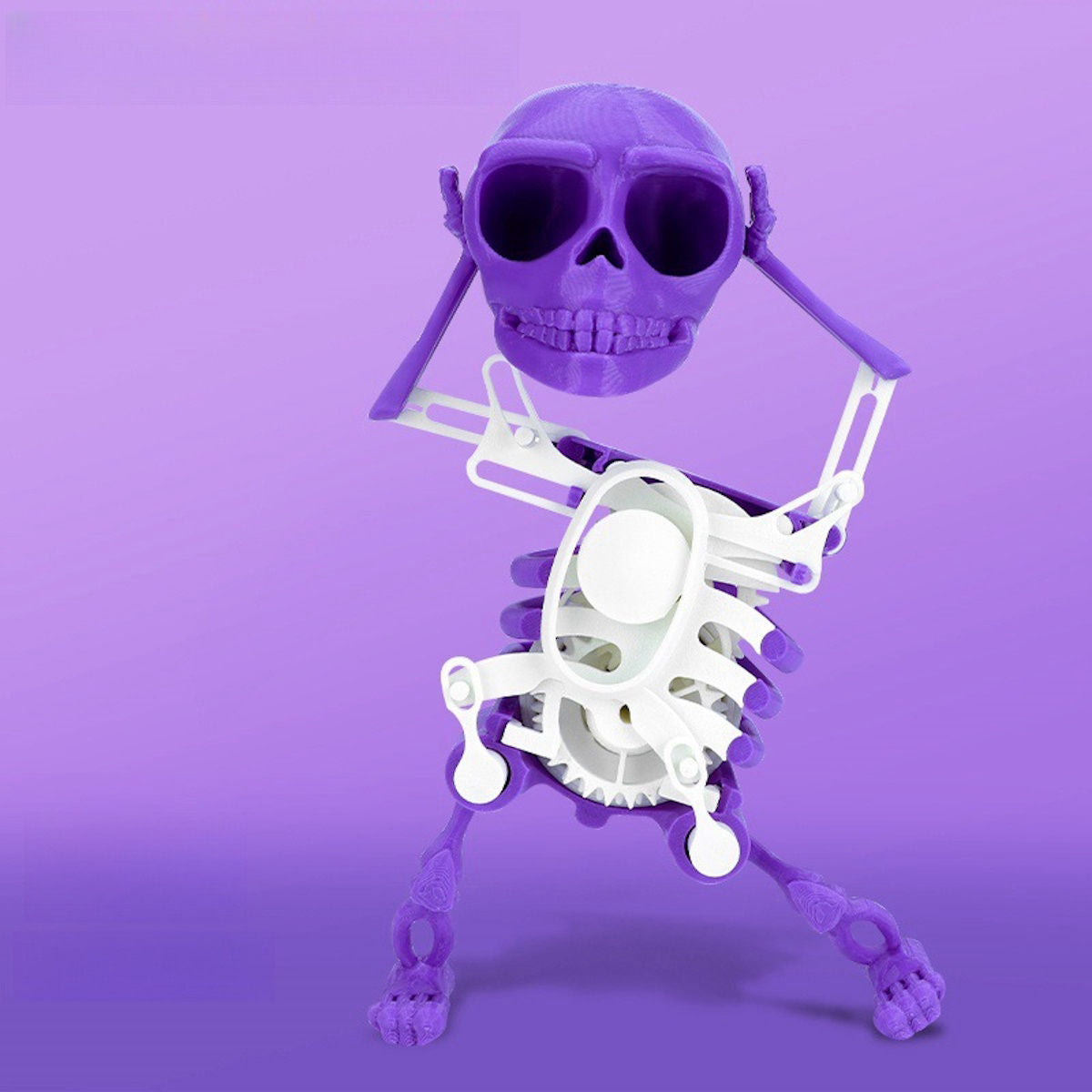 Halloween Dancing Skull 3D Printed Toy Wind-up Skeleton - ChildAngle