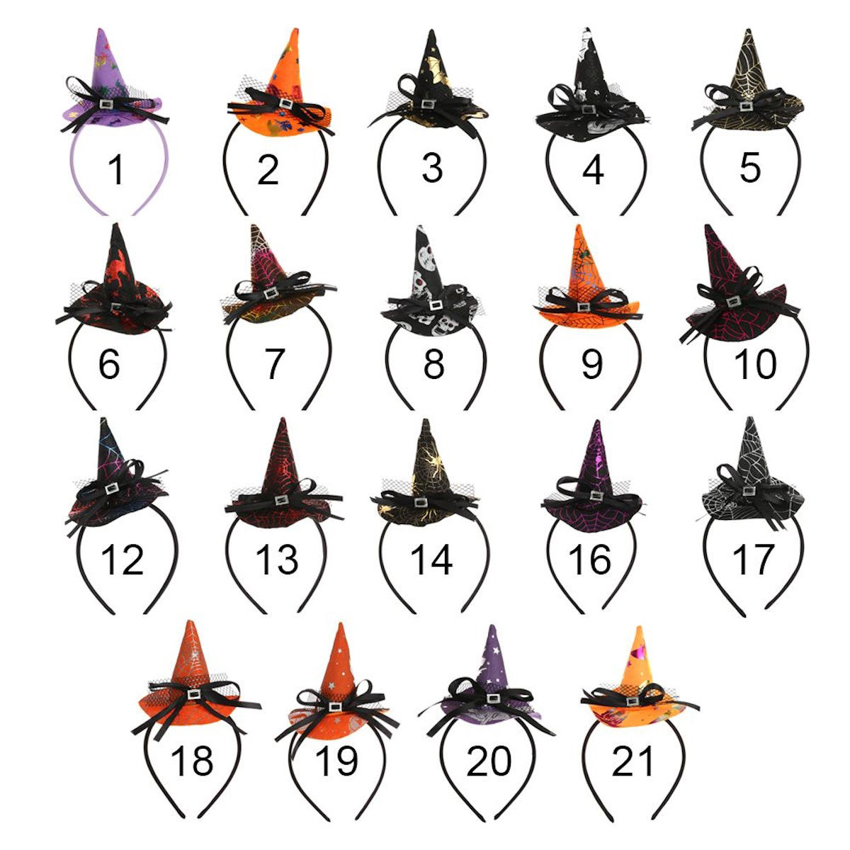 Girls Halloween Witch Hat Headband Spider Web Sorceress Hat - ChildAngle