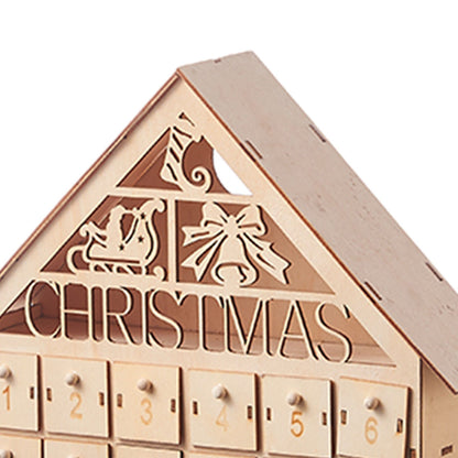 Wooden Advent Calendar Christmas Countdown Box with Drawers - ChildAngle