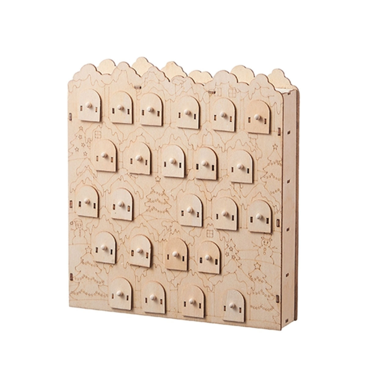 Wooden Advent Calendar Christmas Countdown Box with Drawers - ChildAngle