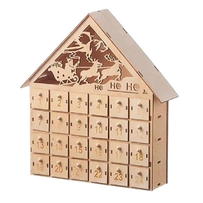 Wooden Advent Calendar Christmas Countdown Box with Drawers - ChildAngle