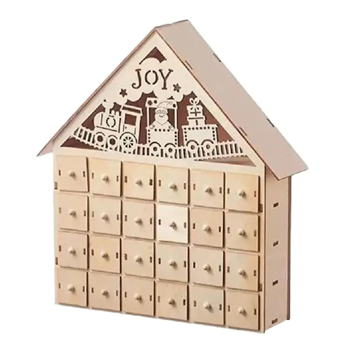 Wooden Advent Calendar Christmas Countdown Box with Drawers - ChildAngle