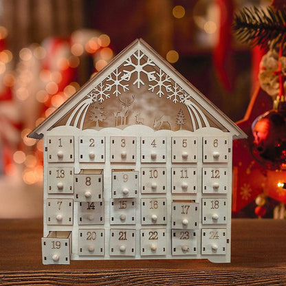 Wooden Advent Calendar Christmas Countdown Box with Drawers - ChildAngle