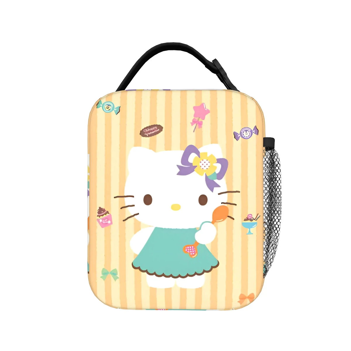 Yellow Hello Kitty Lunch Bags Portable Insulated School Lunch Bag - ChildAngle