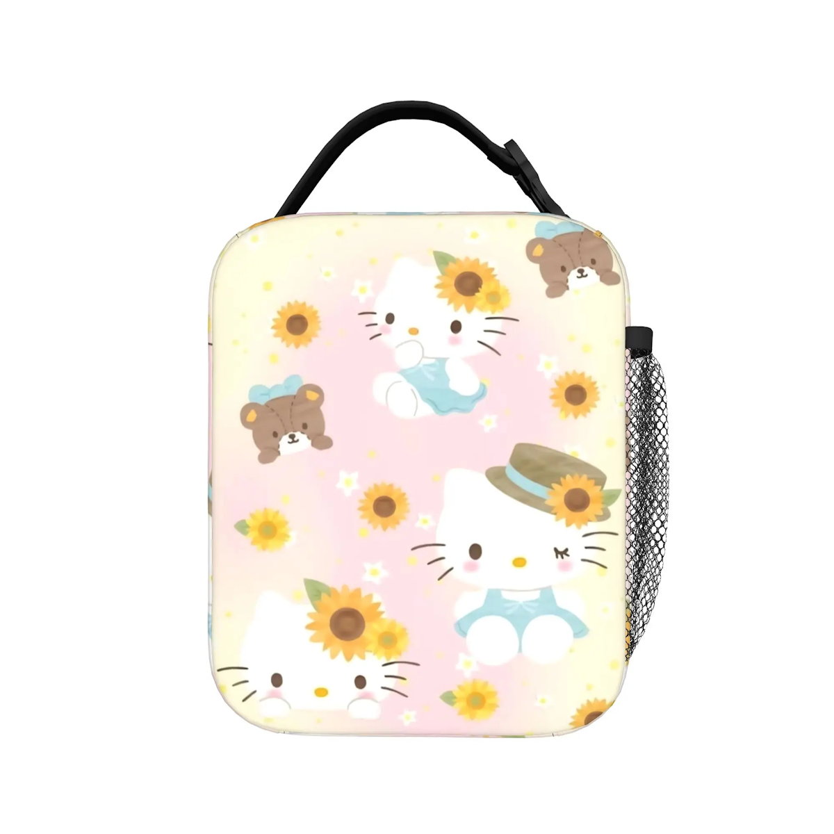 Yellow Hello Kitty Lunch Bags Portable Insulated School Lunch Bag - ChildAngle
