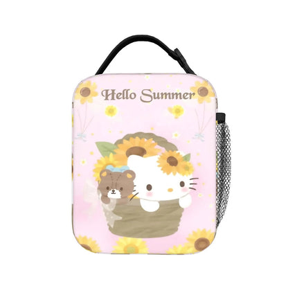 Yellow Hello Kitty Lunch Bags Portable Insulated School Lunch Bag - ChildAngle