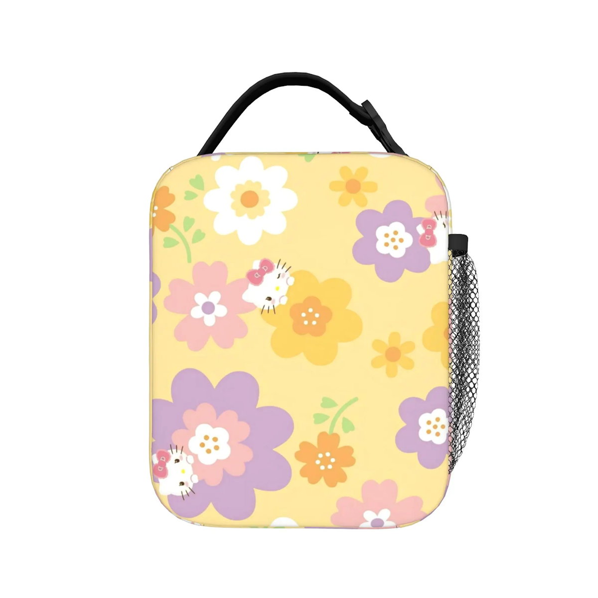 Yellow Hello Kitty Lunch Bags Portable Insulated School Lunch Bag - ChildAngle