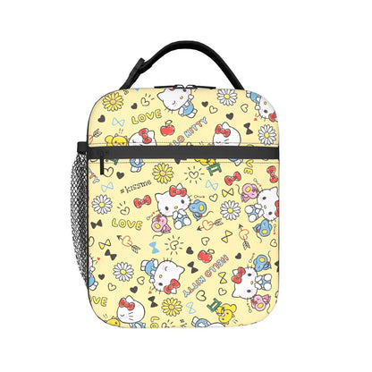 Yellow Hello Kitty Lunch Bags Portable Insulated School Lunch Bag - ChildAngle