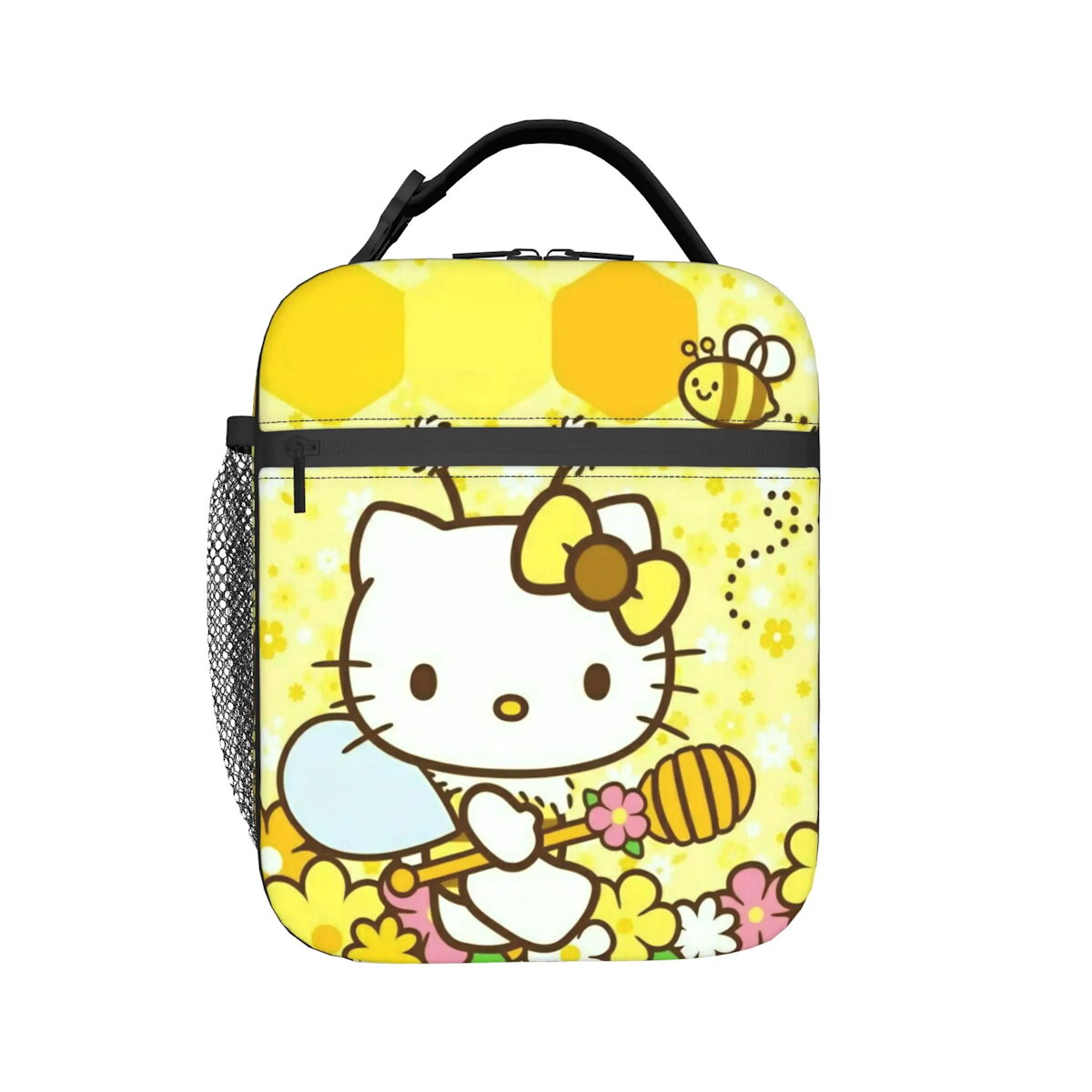 Yellow Hello Kitty Lunch Bags Portable Insulated School Lunch Bag - ChildAngle