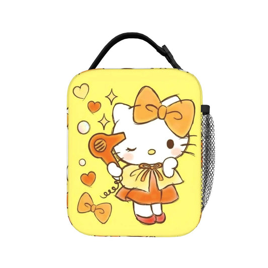 Yellow Hello Kitty Lunch Bags Portable Insulated School Lunch Bag - ChildAngle
