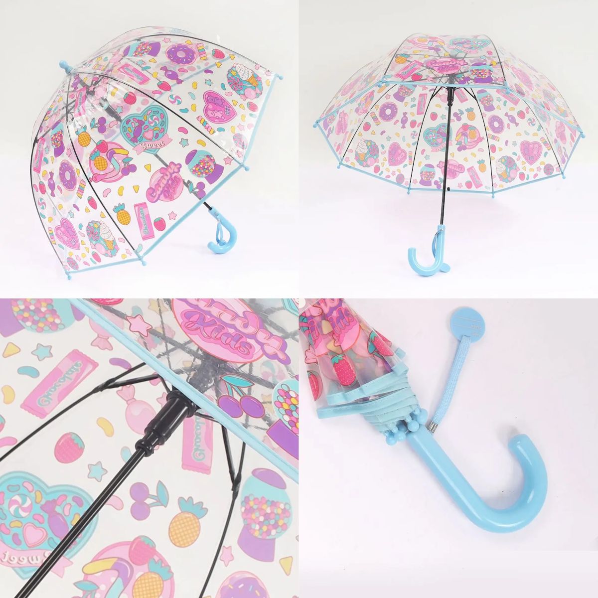 Unicorn Children Clear Umbrella Cute Cartoon Kid's Stick Umbrella - ChildAngle