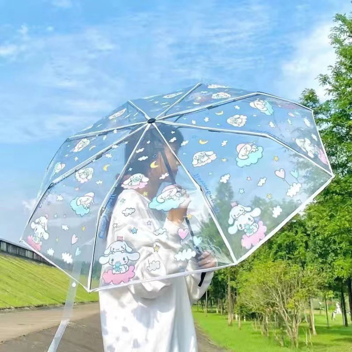 Sanrio Hello Kitty Cinnamoroll Children Clear Umbrella Kid's Folding Umbrella - ChildAngle