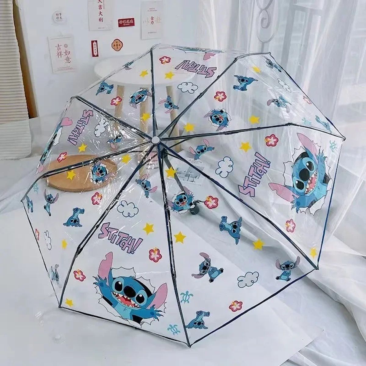 Stitch Children Clear Umbrella Kid's Automatic Folding Umbrella - ChildAngle