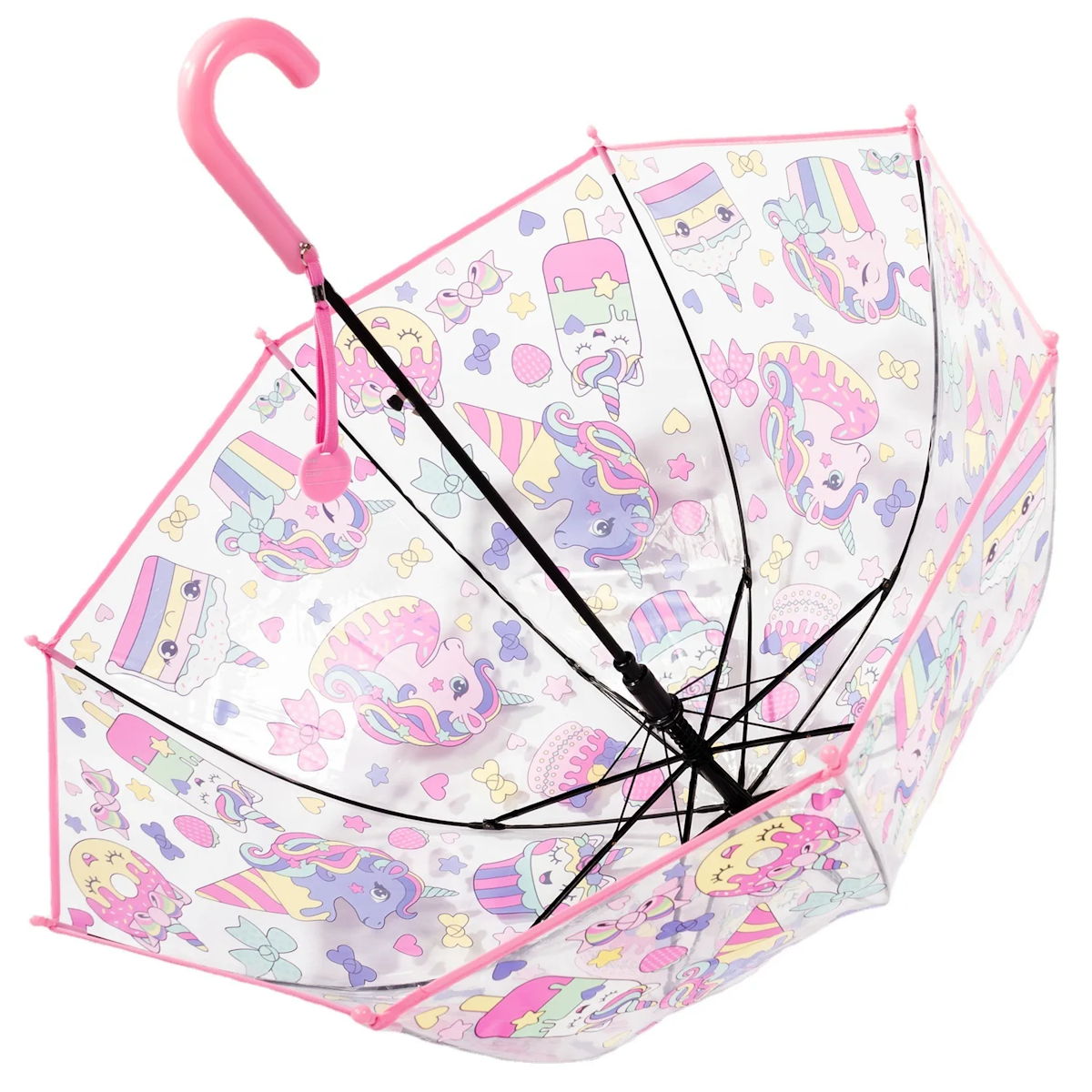 Unicorn Children Clear Umbrella Cute Cartoon Kid's Stick Umbrella - ChildAngle