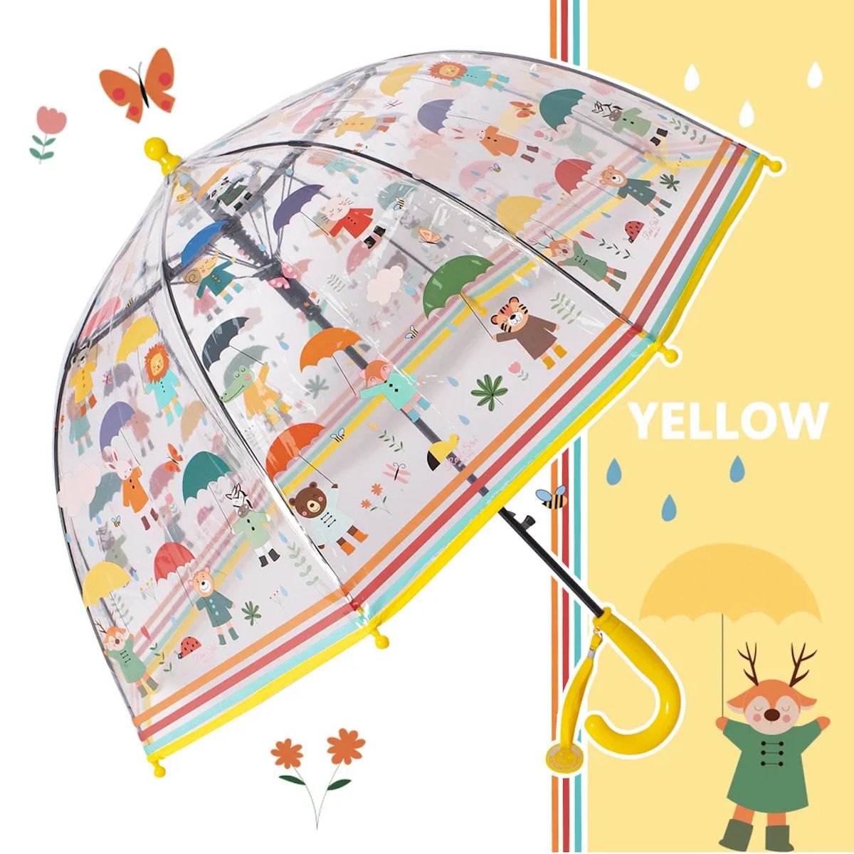 Zoo Children Clear Umbrella Cute Cartoon Kid's Stick Umbrella - ChildAngle