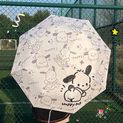 Children Pochacco Umbrella Vinyl Sun Protection Umbrella Kids Folding Umbrella - ChildAngle