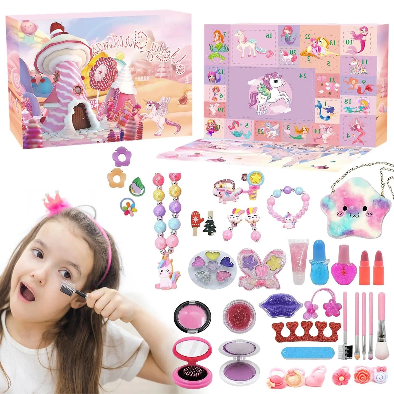 Christmas Advent Calendar Makeup Accessories Set - ChildAngle