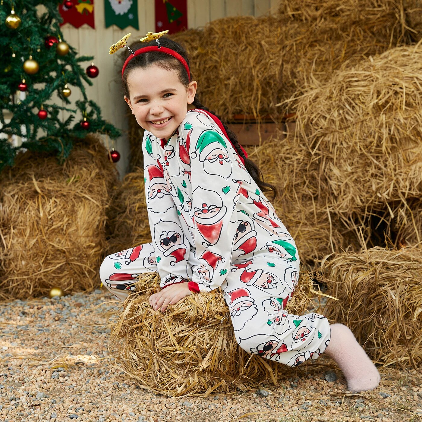 Santa print online pajamas