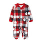 Christmas Family Matching Pajama Long Sleeve Plaid Cartoon Santa Sleepwear