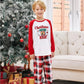 Christmas Movies Night Plaid Family Christmas Pajamas Santa Snowman Christmas Tree Print - ChildAngle