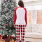 Christmas Movies Night Plaid Family Christmas Pajamas Santa Snowman Christmas Tree Print - ChildAngle