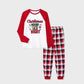 Christmas Movies Night Plaid Family Christmas Pajamas Santa Snowman Christmas Tree Print - ChildAngle