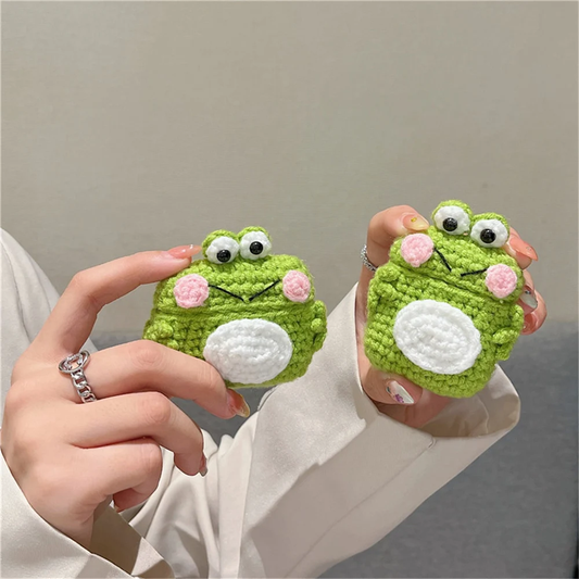 Crochet Knit Frog AirPod Case