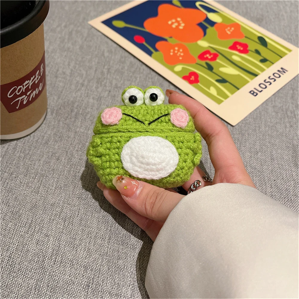 Crochet Knit Frog AirPod Case