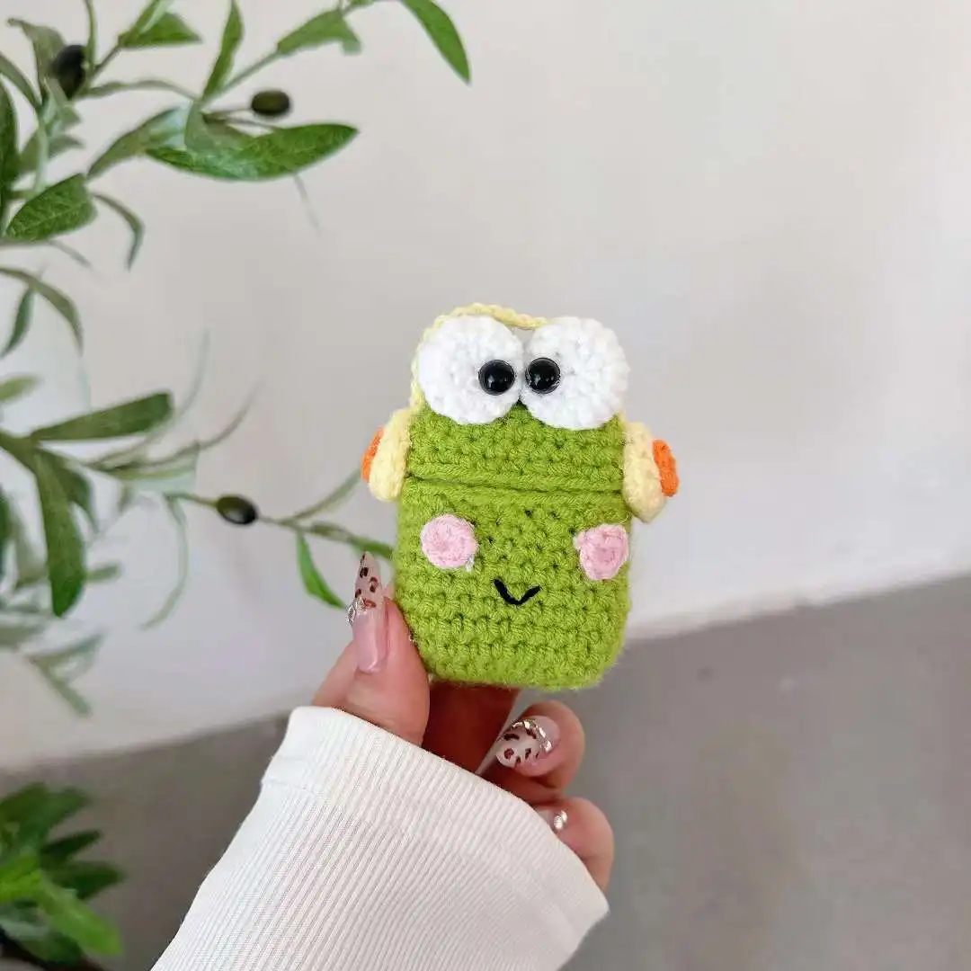 Crochet Knit Frog AirPod Case