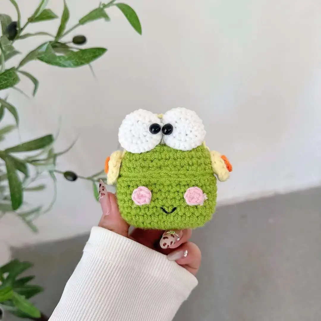 Crochet Knit Frog AirPod Case