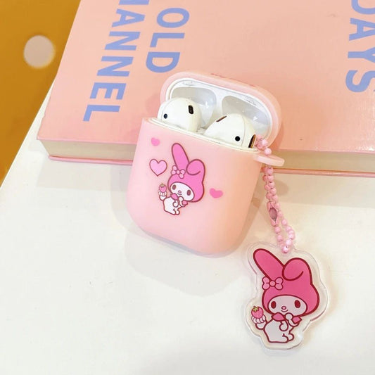 Pink cartoon-themed My Melody Sanrio AirPod cases - ChildAngle