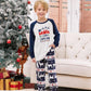 Dark Blue Dear Santa I Can Explain Letter Print Family Christmas Pajamas Raglan Sleeve Reindeer Christmas Tree Print with Drawstring and Pockets - ChildAngle