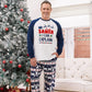 Dark Blue Dear Santa I Can Explain Letter Print Family Christmas Pajamas Raglan Sleeve Reindeer Christmas Tree Print with Drawstring and Pockets - ChildAngle