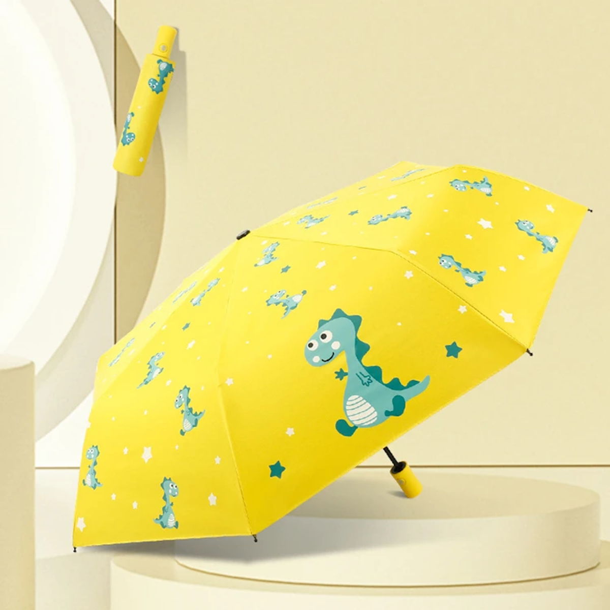 Dinosaur Umbrella for Kids Folding Automatic Umbrella - ChildAngle