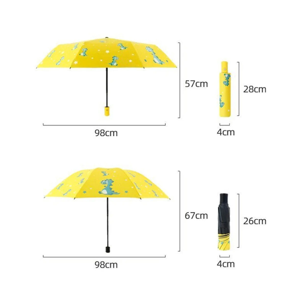 Dinosaur Umbrella for Kids Folding Automatic Umbrella - ChildAngle