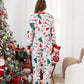 Family Christmas Pajamas Allover Christmas Pattern House Tree Cookie Stockings Snowman - ChildAngle