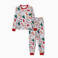 Family Christmas Pajamas Allover Christmas Pattern House Tree Cookie Stockings Snowman - ChildAngle