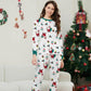 Family Christmas Pajamas Allover Xmas Pattern Santa Claus Gift Candy Canes Snowman - ChildAngle