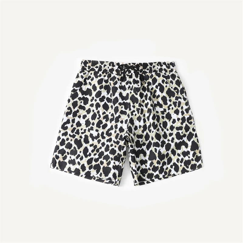 Family Matching Cheetah Print Bikini Animal Print Cheetah Swim Trunks - ChildAngle