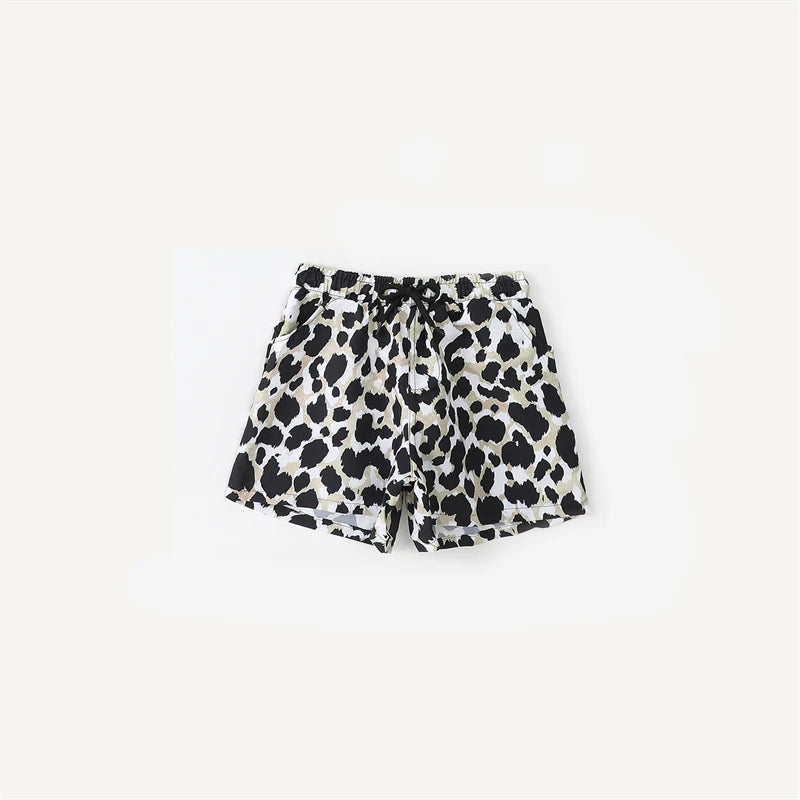 Family Matching Cheetah Print Bikini Animal Print Cheetah Swim Trunks - ChildAngle