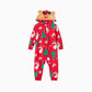 Family Matching Christmas Onesie Christmas Tree Santa Allover Rudolph Hooded Sleepwear - ChildAngle