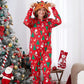 Family Matching Christmas Onesie Christmas Tree Santa Allover Rudolph Hooded Sleepwear - ChildAngle