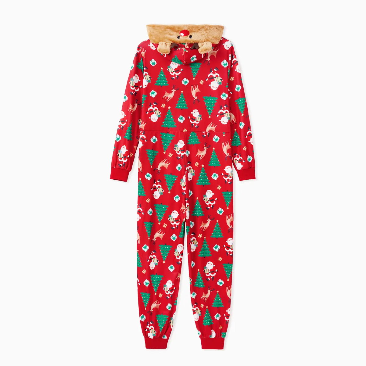 Family Matching Christmas Onesie Christmas Tree Santa Allover Rudolph Hooded Sleepwear - ChildAngle